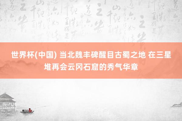 世界杯(中国) 当北魏丰碑醒目古蜀之地 在三星堆再会云冈石窟的秀气华章