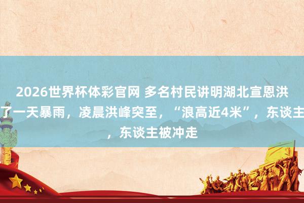 2026世界杯体彩官网 多名村民讲明湖北宣恩洪灾:下了一天暴雨,凌晨洪峰突至,“浪高近4米”,东谈主被冲走