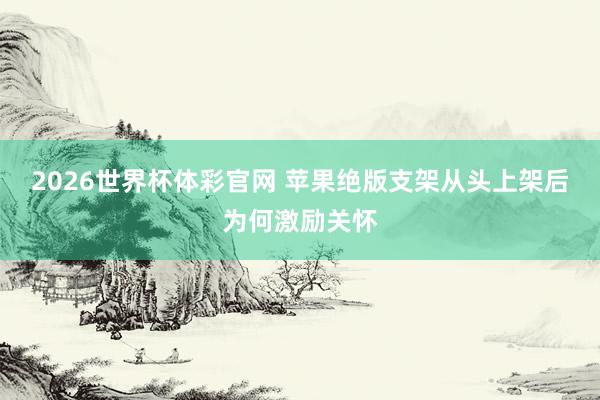 2026世界杯体彩官网 苹果绝版支架从头上架后为何激励关怀
