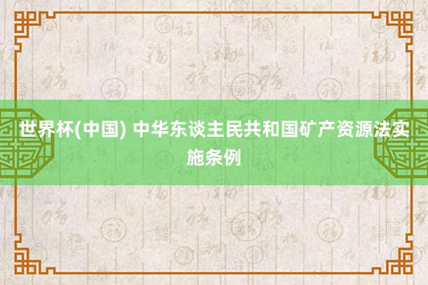 世界杯(中国) 中华东谈主民共和国矿产资源法实施条例