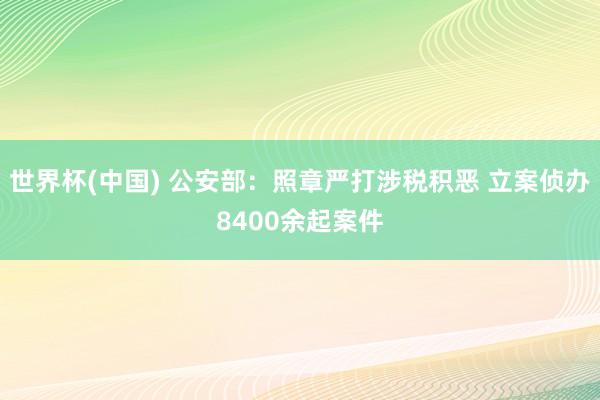 世界杯(中国) 公安部:照章严打涉税积恶 立案侦办8400余起案件
