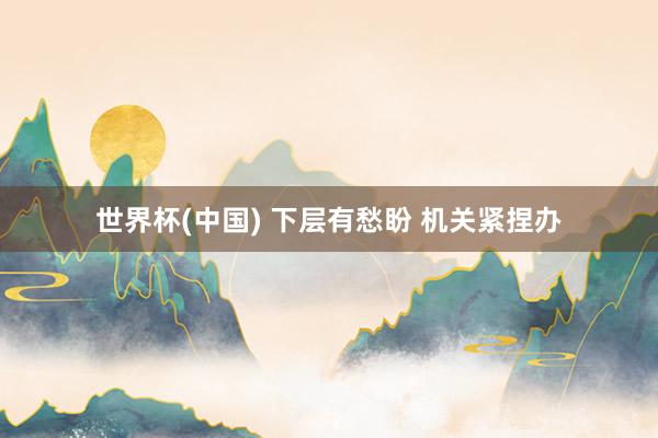 世界杯(中国) 下层有愁盼 机关紧捏办