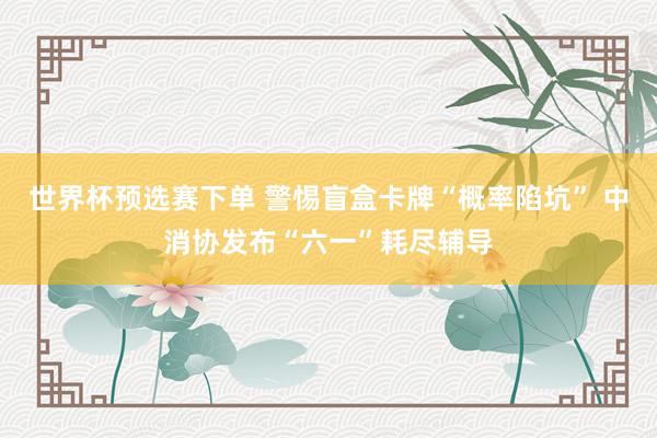 世界杯预选赛下单 警惕盲盒卡牌“概率陷坑” 中消协发布“六一”耗尽辅导