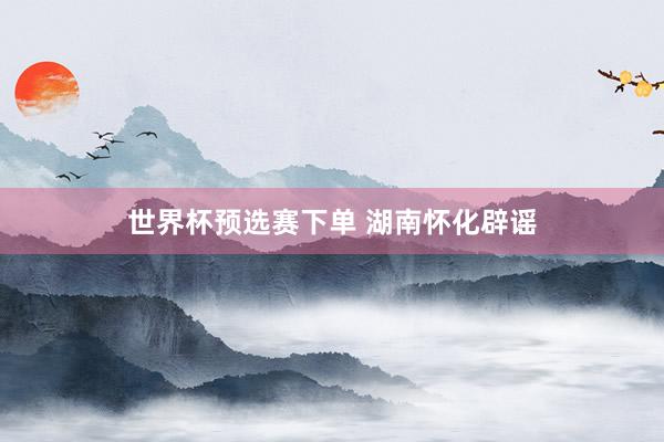 世界杯预选赛下单 湖南怀化辟谣