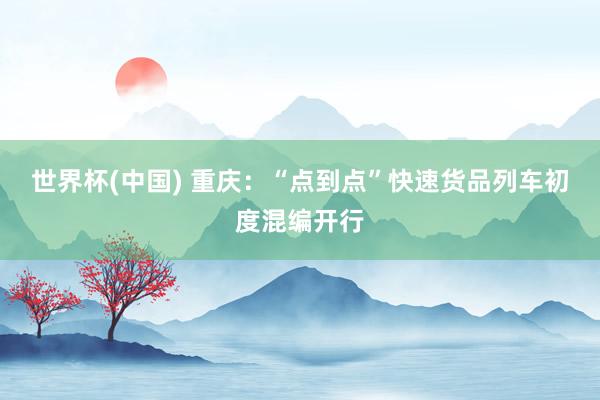 世界杯(中国) 重庆:“点到点”快速货品列车初度混编开行