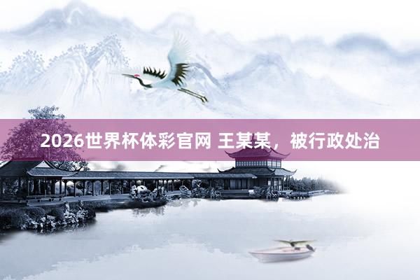 2026世界杯体彩官网 王某某,被行政处治