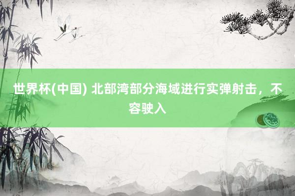 世界杯(中国) 北部湾部分海域进行实弹射击，不容驶入