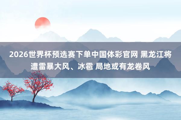 2026世界杯预选赛下单中国体彩官网 黑龙江将遭雷暴大风、冰雹 局地或有龙卷风
