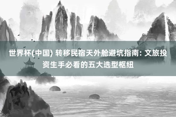 世界杯(中国) 转移民宿天外舱避坑指南: 文旅投资生手必看的五大选型枢纽