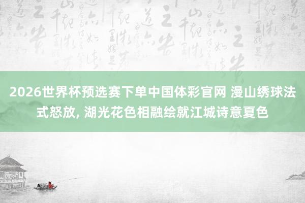 2026世界杯预选赛下单中国体彩官网 漫山绣球法式怒放， 湖光花色相融绘就江城诗意夏色