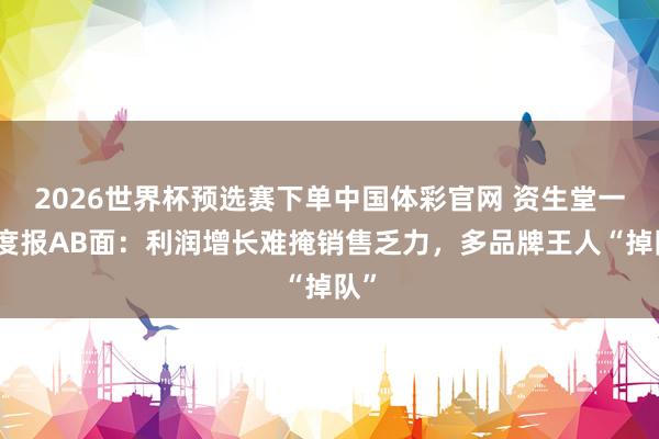 2026世界杯预选赛下单中国体彩官网 资生堂一季度报AB面:利润增长难掩销售乏力,多品牌王人“掉队”