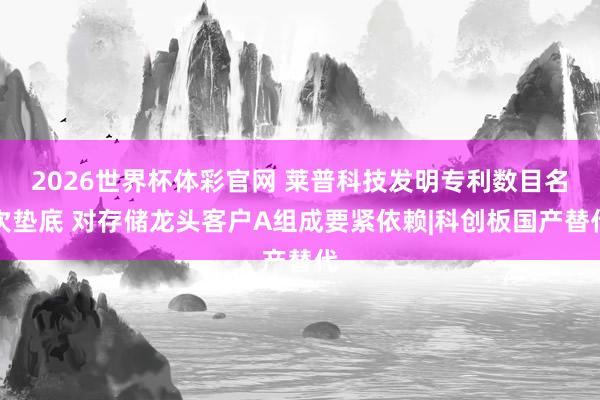 2026世界杯体彩官网 莱普科技发明专利数目名次垫底 对存储龙头客户A组成要紧依赖|科创板国产替代