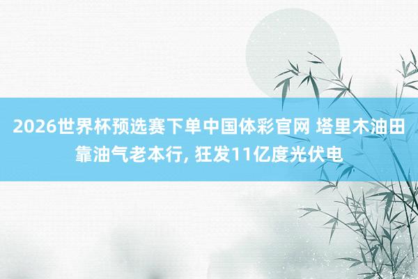 2026世界杯预选赛下单中国体彩官网 塔里木油田靠油气老本行， 狂发11亿度光伏电