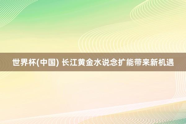 世界杯(中国) 长江黄金水说念扩能带来新机遇