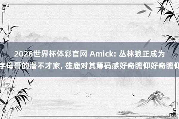 2026世界杯体彩官网 Amick: 丛林狼正成为字母哥的潜不才家, 雄鹿对其筹码感好奇瞻仰好奇瞻仰