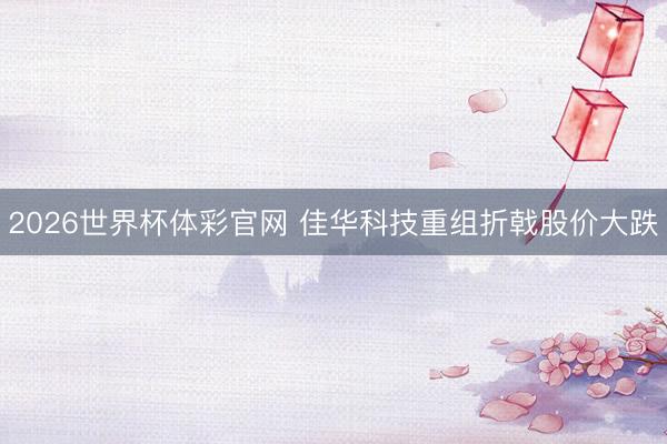 2026世界杯体彩官网 佳华科技重组折戟股价大跌