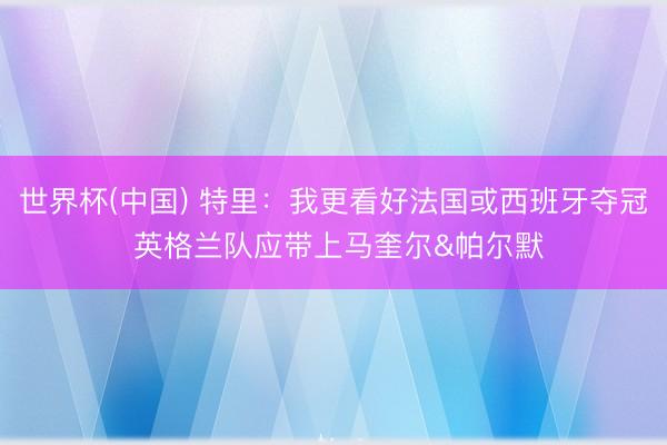 世界杯(中国) 特里:我更看好法国或西班牙夺冠 英格兰队应带上马奎尔&帕尔默