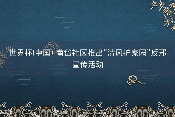 世界杯(中国) 南岱社区推出“清风护家园”反邪宣传活动